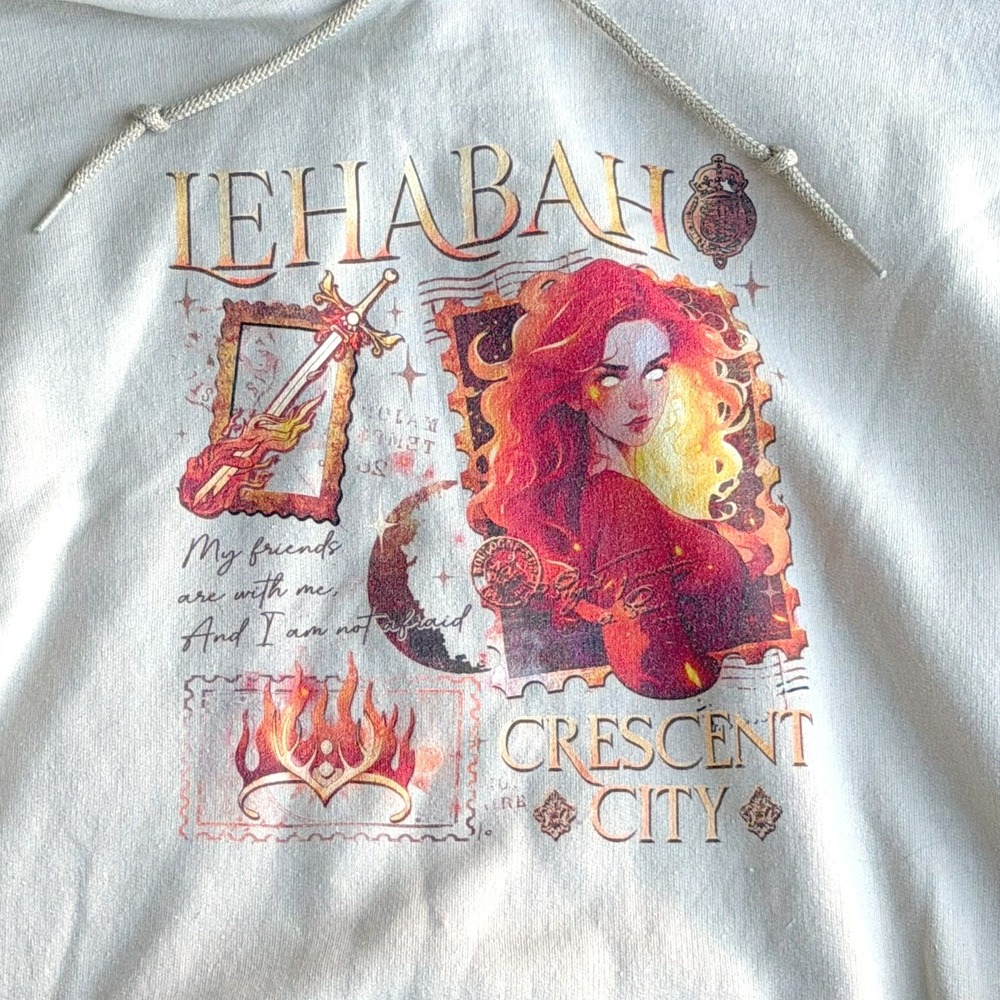 XL Womens Hoodie Crescent City Lehabah Graphic Pullover